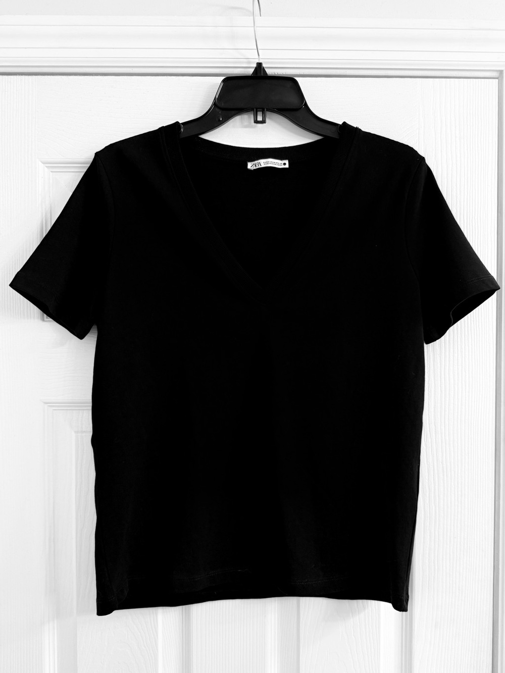 Zara Black Short Sleeve Shirt Top Size M